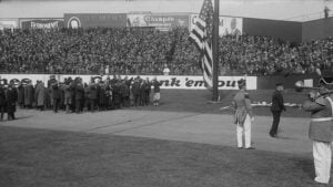 National anthem beiung performed at 1918 World Series